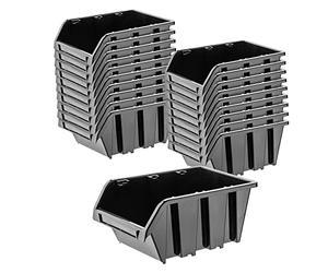 KADAX Gavetas Apilables y Modulares de Plastico para Herramientas, Cajas Organizadoras de Almacenaje, Cajas de Almacenamiento (Negro: 20, 290 x 200 mm)