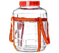 KADAX globo de fermentación de 10 l, cristal con tapa de plástico, globo de vino, vidrio universal, cristal de pepino, tarro de almacenamiento, recipiente
