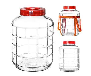 KADAX globo de fermentación de 26 l, cristal con tapa de plástico, vino, vidrio universal, cristal de pepino, tarro de almacenamiento, recipiente