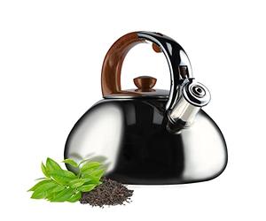 KADAX Hervidor de silbato de acero inoxidable, hervidor de agua de 2,5 L, hervidor de agua con mango antideslizante, jarra de agua, hervidor para cocinas eléctricas, de gas y cerámica (plata)