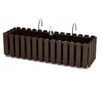 KADAX Jardinera para Balcón en 2 Tamaños y 4 Colores, Aspecto de Lamas, Estilo Rústico, Con Corcho de Goma (60 cm, Marrón)
