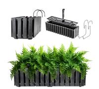 KADAX Jardinera para Balcón en 2 Tamaños y 4 Colores, Aspecto de Lamas, Estilo Rústico, Con Corcho de Goma (60 cm, Antracita)