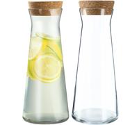 KADAX Jarra de cristal, jarra de agua de cristal resistente, apta para lavavajillas, jarra de agua sin plomo, jarra para agua, zumo, limonada, leche (1 l - 2 unidades)