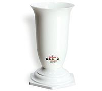 Kadax Jarrón de plástico para tumbas, resistente a intemperie y heladas, plug-in para cementerio (13 cm, blanco)