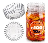 KADAX Juego de 10 Pesas de Fermentación - | Accesorio fi 100 mm con Red para Tarros TO100 | Inserto Plástico para Chucrut, Kimchi & Pepinillos | sin BPA