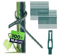KADAX Juego de 100 bridas para plantas de 16,5 cm, clips ajustables de plástico, bridas para plantas, ayuda para enredaderas y jardín, ideal para tomates, pepinos y plantas de interior