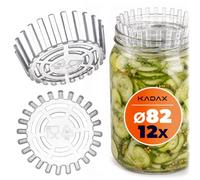 KADAX Juego de 12 Pesas de Fermentación - | Accesorio fi 82 mm con Red para Tarros TO82 | Inserto Plástico para Chucrut, Kimchi & Pepinillos | sin BPA