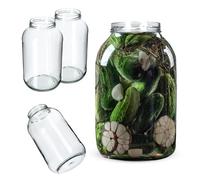 KADAX Juego de 2 Tarro de Cristal 4L con Tapa de Rosca Sin Tapa fi100mm, Bote Hermético para Conservas, Fermentar, Encurtidos, Kombucha, Kimchi, Pepinillos, Frutas