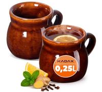 KADAX Juego de 2 vasos de cerámica de 250 ml, con asa, para vino caliente, té, té, té, té, Navidad, vino caliente
