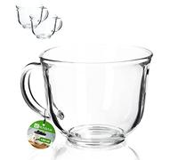 KADAX Juego de 2 vasos de té grandes de 480 ml con asa, aptos para lavavajillas para bebidas calientes como té, café y cacao, tazas de té, vasos de café de cristal, tazas de café