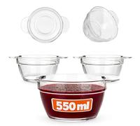 KADAX Juego de 3 cuencos de sopa de 550 ml, cuencos transparentes para sopas, tazas de sopa de cristal, cuencos de sopa, cuencos de cristal con asas, aptos para lavavajillas