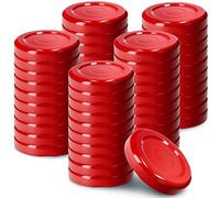 KADAX Juego de 50 tapas de rosca TO38 para tarros de 38 mm, color rojo, tapas de repuesto para botellas pequeñas y tarros de especias, herméticos y aptos para lavavajillas