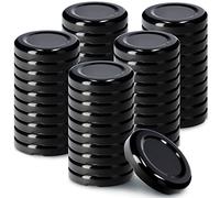 KADAX Juego de 50 tapas de rosca TO43 para vasos de 43 mm, color negro, tapas de repuesto para mini vasos de 40 ml, herméticos y aptos para lavavajillas