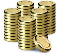KADAX Juego de 50 Tapas de Rosca TO43 para Vasos de 43 mm Doradas, Tapas de Repuesto para Mini Vasos de 40 ml, herméticos y Aptos para lavavajillas