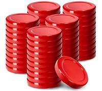 KADAX Juego de 50 tapas de rosca TO53 para vasos de 53 mm, color rojo, tapas de repuesto para vasos de 115 ml y botellas de zumo, herméticas y aptas para lavavajillas