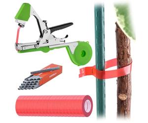 KADAX Juego de alicates para Plantas, Incluye 20 Rollos de Cinta y Grapas, Ideal para Atar rápidamente Tomates, pepinos y Plantas trepadoras (Rojo)