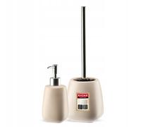 Juego de baño KADAX de cerámica, dispensador de jabón, cepillo de inodoro, beige