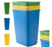KADAX Juego de cubos de basura para separación de residuos, cubo de plástico resistente, contenedor clasificador de basura para vidrio, plástico y papel (3 x 12 L)