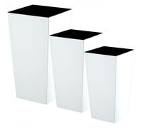 KADAX Juego de Maceta Lisa, Macetero de Plástico, 25+30+35 cm, Blanco