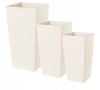 KADAX juego de maceteros, de plástico, macetero, 25+30+35 cm, crema