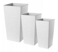 KADAX juego de maceteros, macetero de plástico, 30+35+40 cm, blanco
