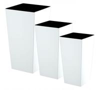 KADAX Maceteros Altos para Plantas de Interior y Exterior, Macetas de Plástico, Jardineras Altas (Liso, Blanco, 36 cm, 46.5 cm y 57.5 cm)
