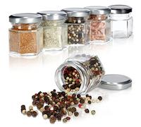 KADAX Juego de tarros de especias universales, 30 ml, recipientes para especias, tarros de cristal para mermelada, tarros de cristal con tapa de metal (6 unidades, transparente)