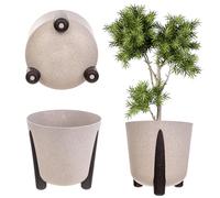 KADAX Maceta con inserto interior, maceta de plástico, maceta redonda, maceta decorativa para interior y exterior (blanco, 18 cm), K9908