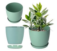 KADAX Maceta con platillo de 16 cm de diámetro, color menta, maceta decorativa para salón, baño, balcón y más, aporta color y frescura a la habitación