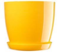 KADAX Maceta con platillo, maceta, 20 cm, amarillo