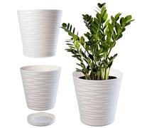 KADAX - Maceta con platillo, para Interior, Plantas, hogar, Maceta (17 cm), Color Crema