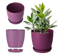 KADAX Maceta con plato, 18 cm de diámetro, color ciruela decorativa para salón, baño y balcón que anima la decoración