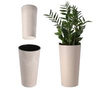 KADAX Maceta con virutas de madera, macetero elegante, 30 cm, crema