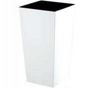 KADAX Maceta de plástico liso con inserto, 35 cm, blanco