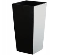 KADAX Maceta de plástico liso con inserto, 35 cm, negro