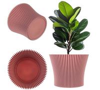 KADAX - Maceta de plástico, maceta de diseño moderno, maceta de interior, maceta para hierbas aromáticas para interior y exterior (rosa polvo, 19 cm)