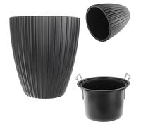KADAX Maceta decorativa con inserto interior, 30 cm, negra