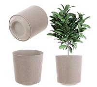 KADAX Maceta decorativa, maceta redonda, maceta de plástico, maceta para cultivo de plantas, maceta para hierbas para interior y exterior (beige, 30 cm), K9897