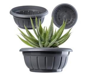 KADAX Maceta, maceta redonda, maceta de plástico para plantar, maceta resistente a la intemperie para exteriores, flores, plantas, jardín, balcón, decoración, maceta para flores, resistente a las