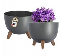 KADAX Maceta redonda para flores, 29 cm, antracita, 2 unidades