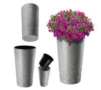 KADAX Macetero Alto para Interior y Exterior, Maceta Grande y Decorativa para Plantas de Gran Tamaño y Árboles Pequeños (Hormigón Gris, 14 cm)