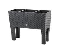 KADAX Macetero con patas, bancal elevado de plástico, 60 cm, antracita