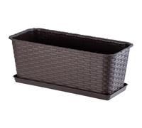 KADAX Macetero de balcón con base, macetero, 40 cm, marrón