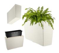 KADAX macetero de plástico, caja de balcón con inserto, 56 cm, crema