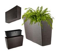 KADAX macetero de plástico, caja de balcón con inserto, 56 cm, moca