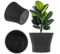 KADAX Macetero de plástico de diseño moderno, maceta para plantas de interior, maceta para hierbas para interior y exterior (negro, 19 cm)