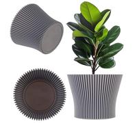 KADAX Macetero de plástico de diseño moderno, maceta para plantas de interior, maceta para hierbas para interior y exterior (gris, 19 cm)