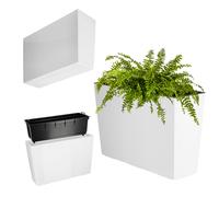 KADAX macetero de plástico, rectangular, brillante, 56 cm, blanco