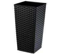 KADAX Macetero de ratán con inserto, 30 cm, negro