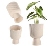 KADAX Macetero en forma de cáliz, maceta de plástico en 2 tamaños, maceta en 5 colores para balcón, terraza, alféizar de ventana, cuenco de trofeo, maceta (14 cm, blanco)